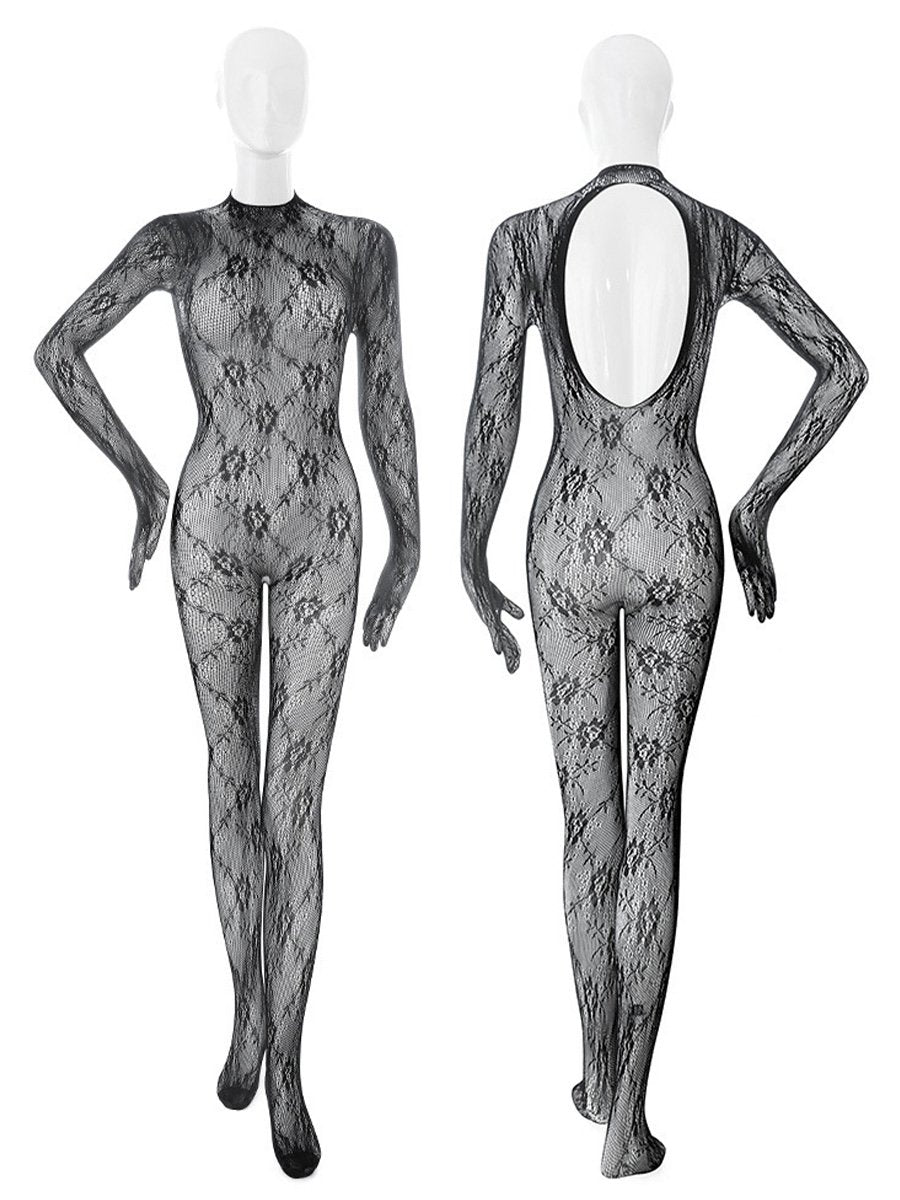 Lace Chinese Style Cupless Lingerie Set - Open Bust Qipao Teddy Blesssafe