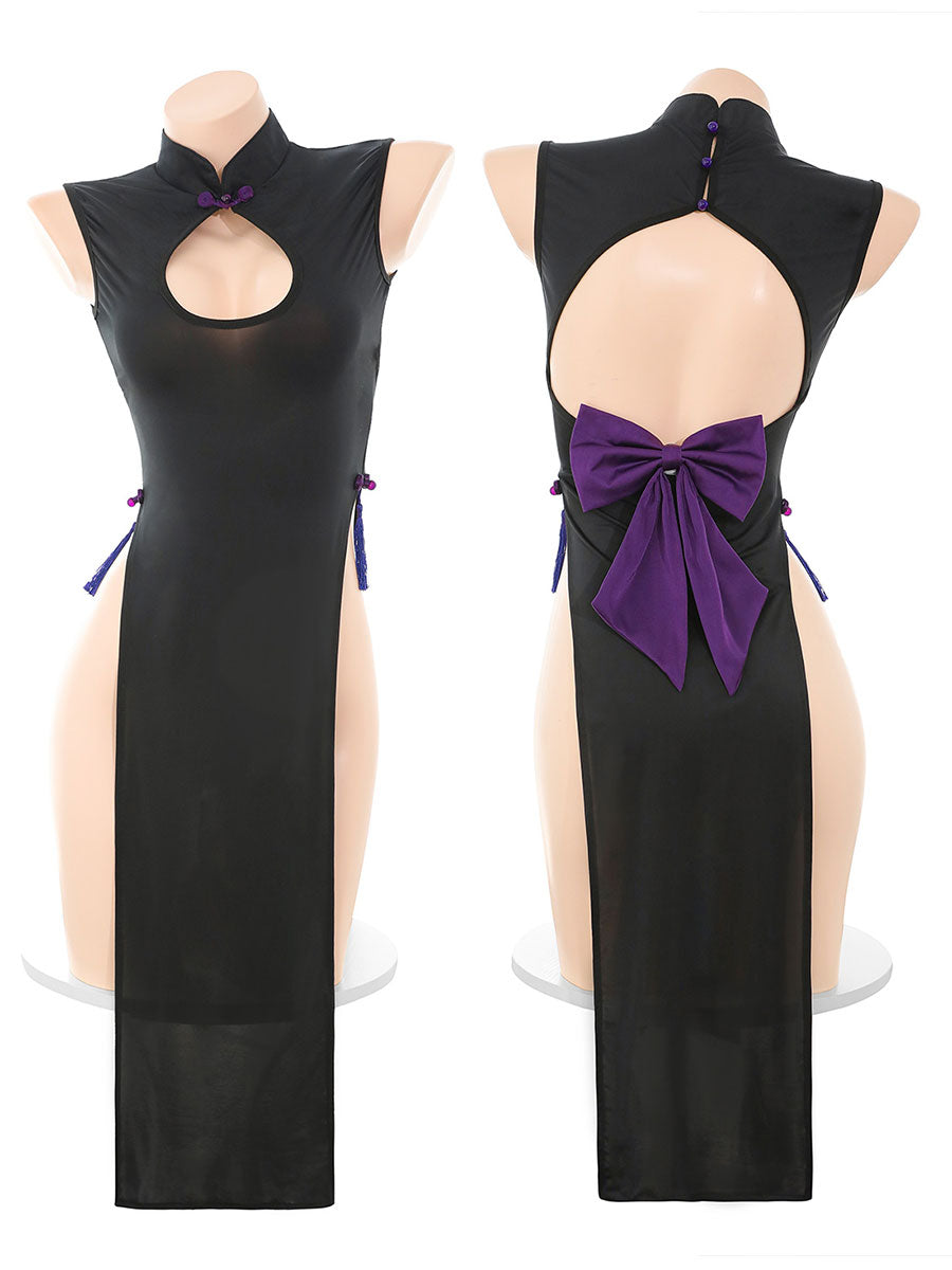 Seductive Cutout Cheongsam Dress - Revealing Keyhole Qipao Set Blesssafe