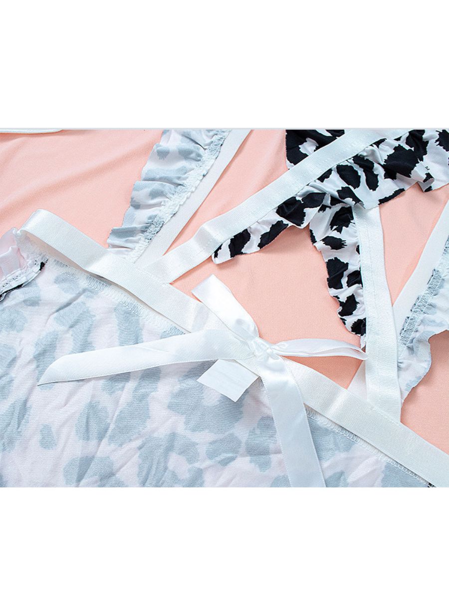 Cow Print My Garter Lingerie Set - Sexy Suspender Servant Costume Blesssafe