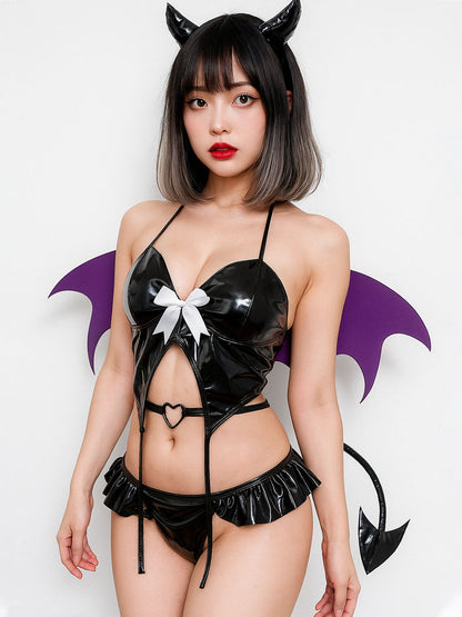 Angel Devil Cosplay Outfit with Bat Wings