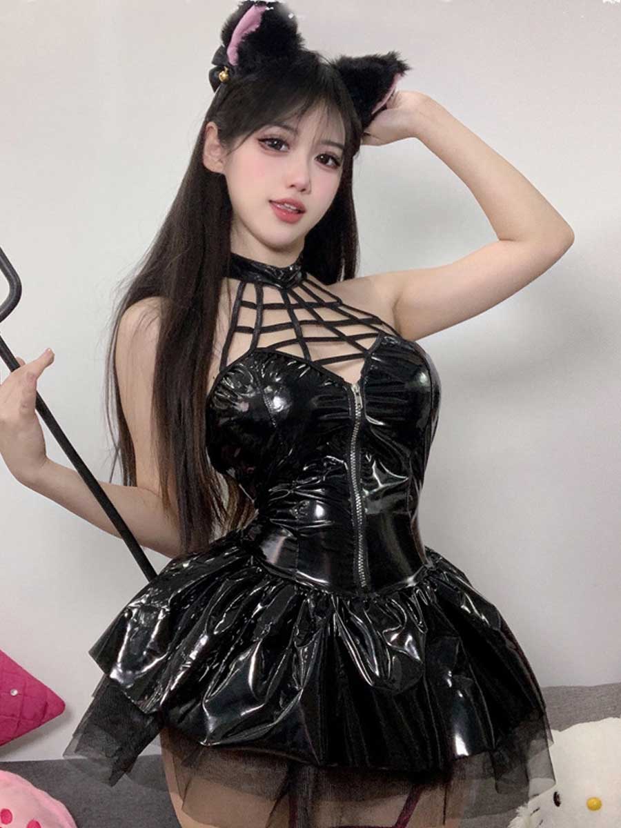 Latex Lingerie Angel Devil Cosplay Dress
