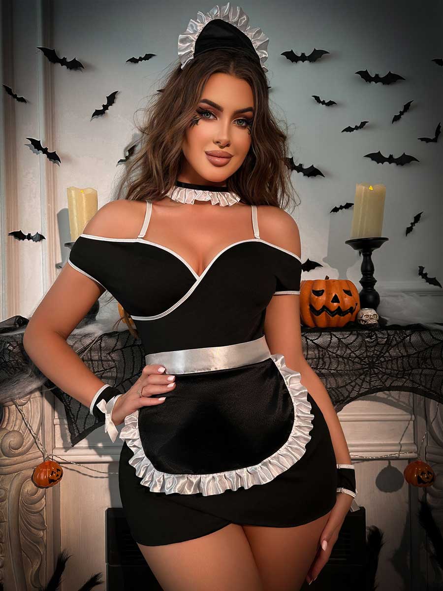 Sexy House Maid Cosplay Lingerie Dress Set Blesssafe