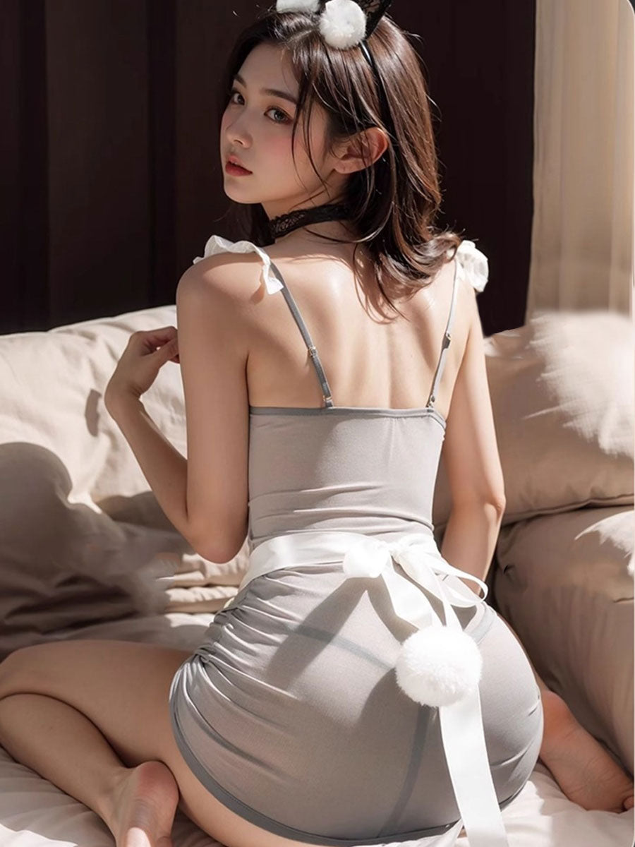 Sheer Bunny Maid Cosplay Lingerie Set Blesssafe