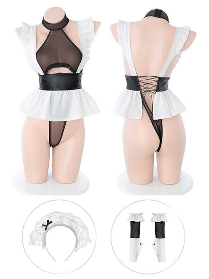 Seductive French Maid Teddy Lingerie Set Blesssafe