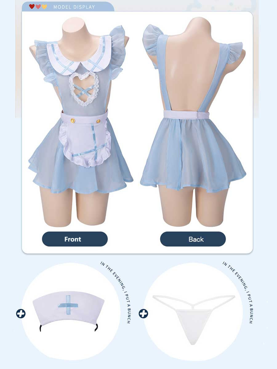 Seductive Backless Lolita Lingerie Dress Set Blesssafe