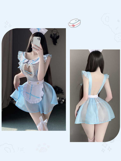 Seductive Backless Lolita Lingerie Dress Set Blesssafe