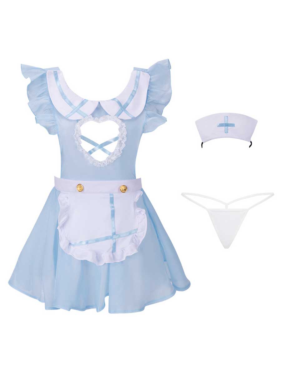 Seductive Backless Lolita Lingerie Dress Set Blesssafe