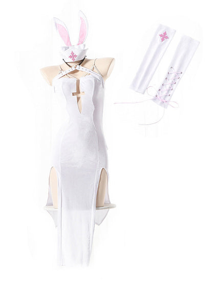 Gothic Bunny Costume - Dark Lace Alt Fashion Cosplay Outfit blesssafe
