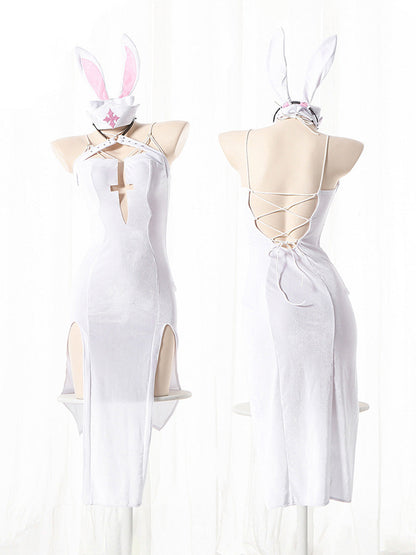 Gothic Bunny Costume - Dark Lace Alt Fashion Cosplay Outfit blesssafe
