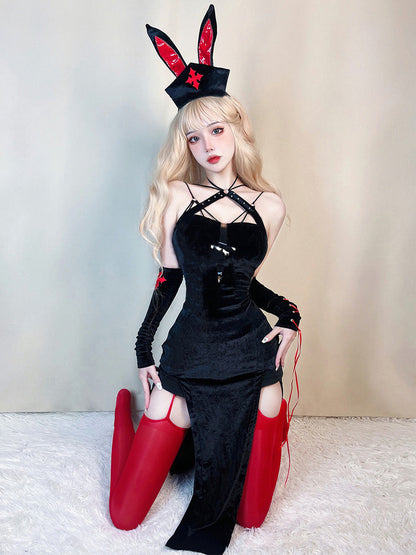 Gothic Bunny Costume - Dark Lace Alt Fashion Cosplay Outfit blesssafe