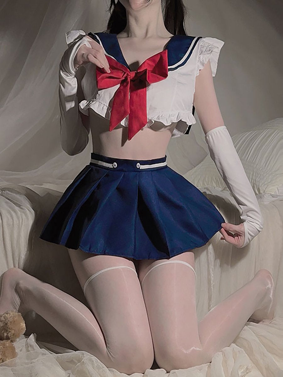 Anime Sailor Style Uniform Lingerie - Cute Schoolgirl Costume Blesssafe