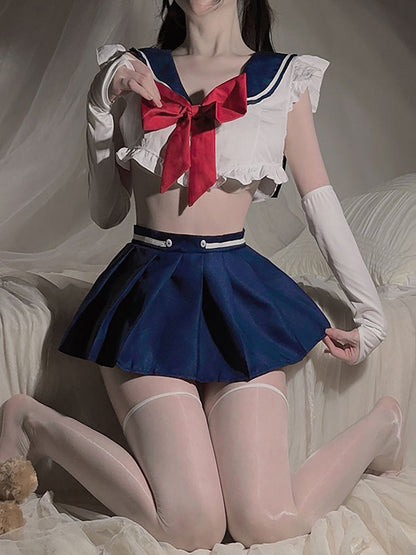 Anime Sailor Style Uniform Lingerie - Cute Schoolgirl Costume Blesssafe