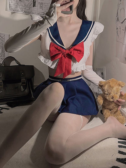 Anime Sailor Style Uniform Lingerie - Cute Schoolgirl Costume Blesssafe