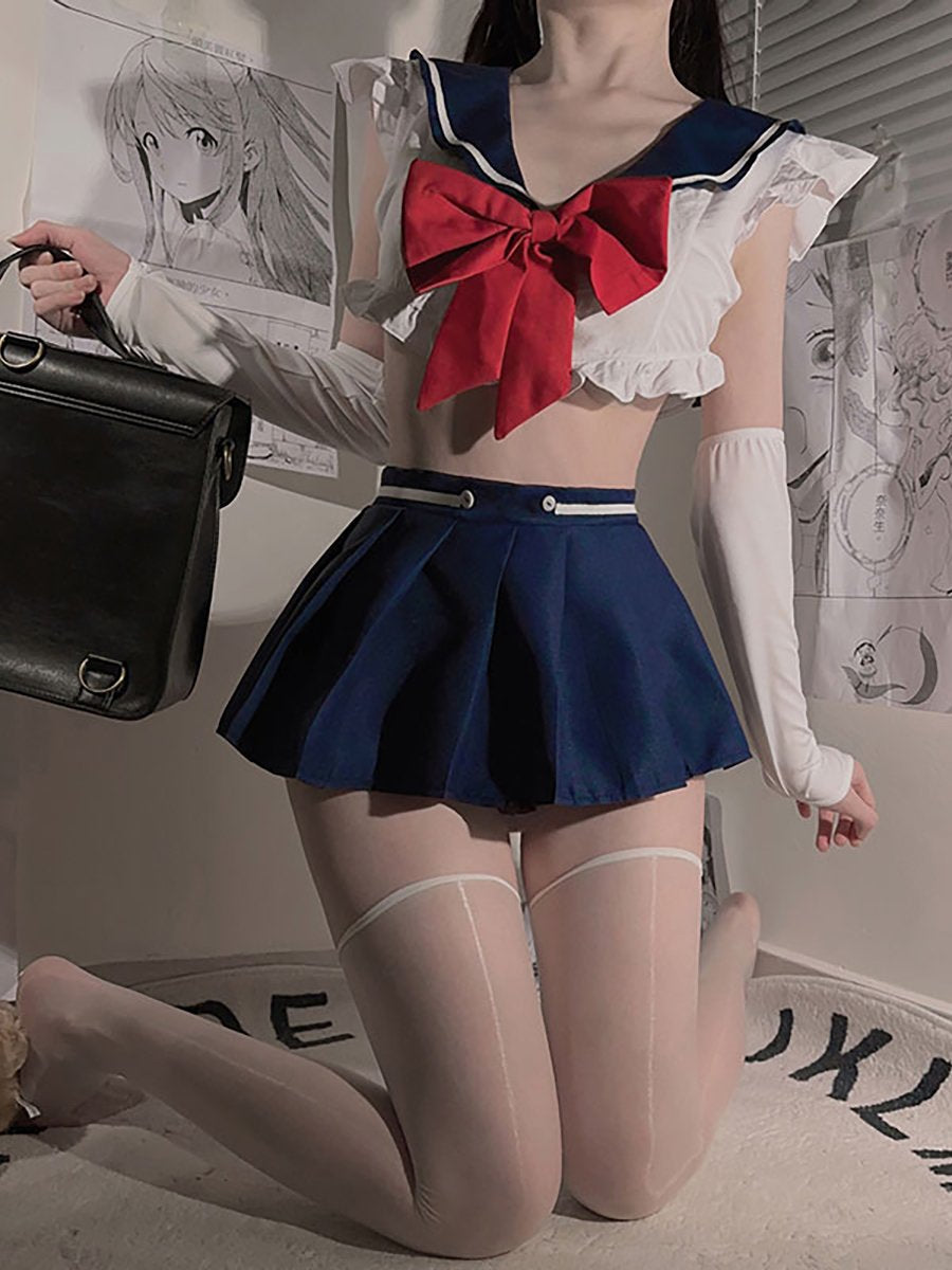 Anime Sailor Style Uniform Lingerie - Cute Schoolgirl Costume Blesssafe