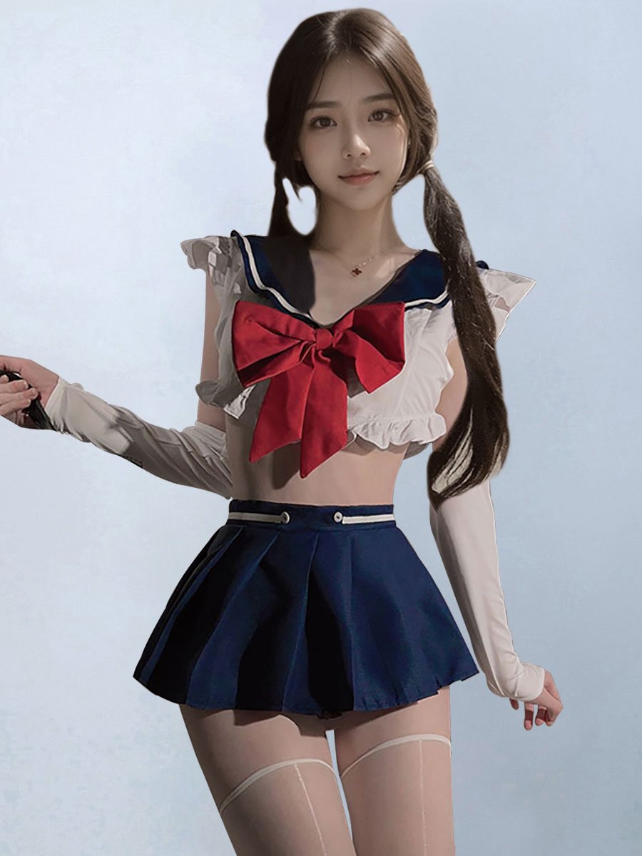 Anime Sailor Style Uniform Lingerie - Cute Schoolgirl Costume Blesssafe
