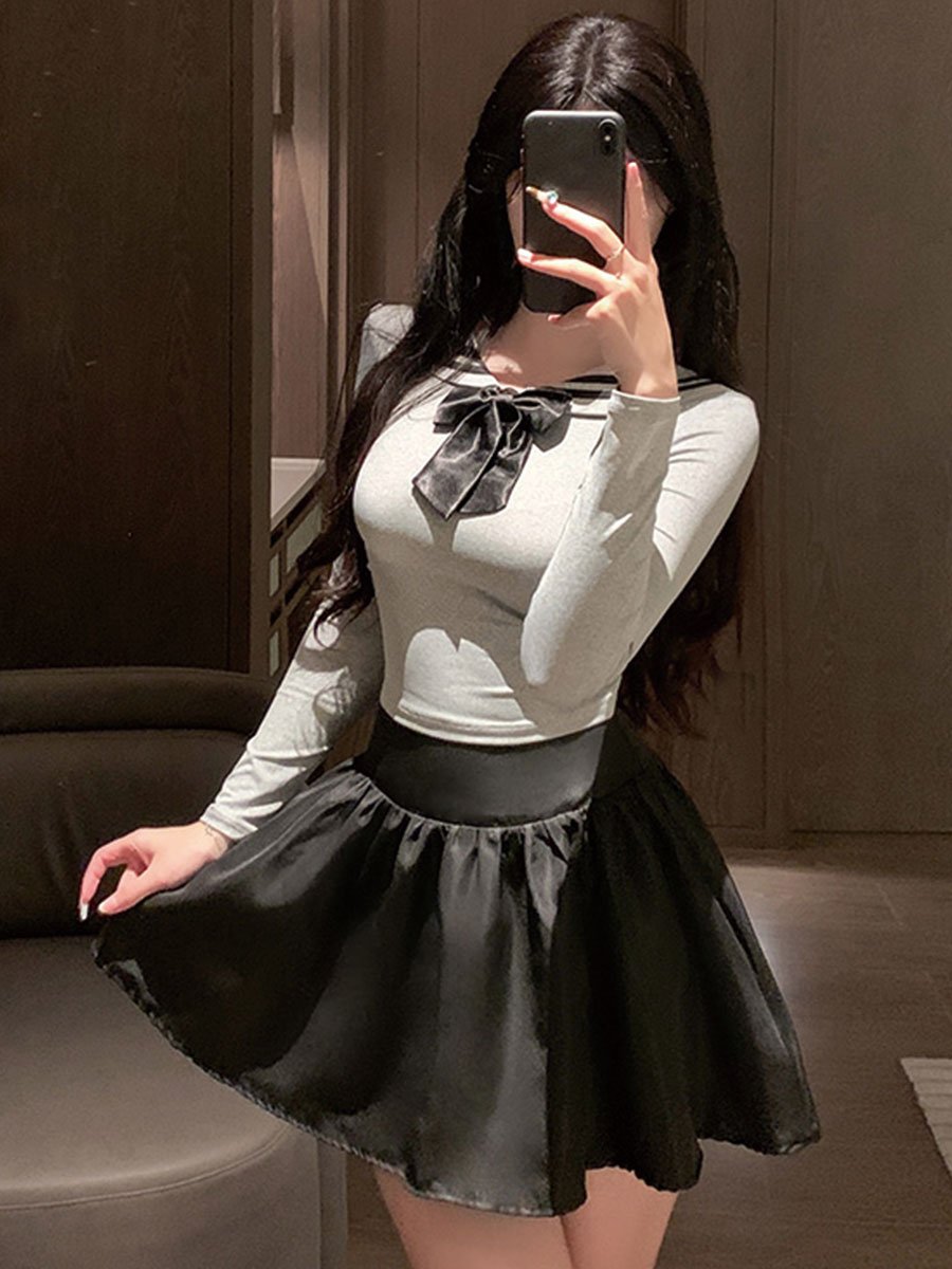 Japanese Style School Skirt Set - Two Piece Anime Student Uniform Blesssafe