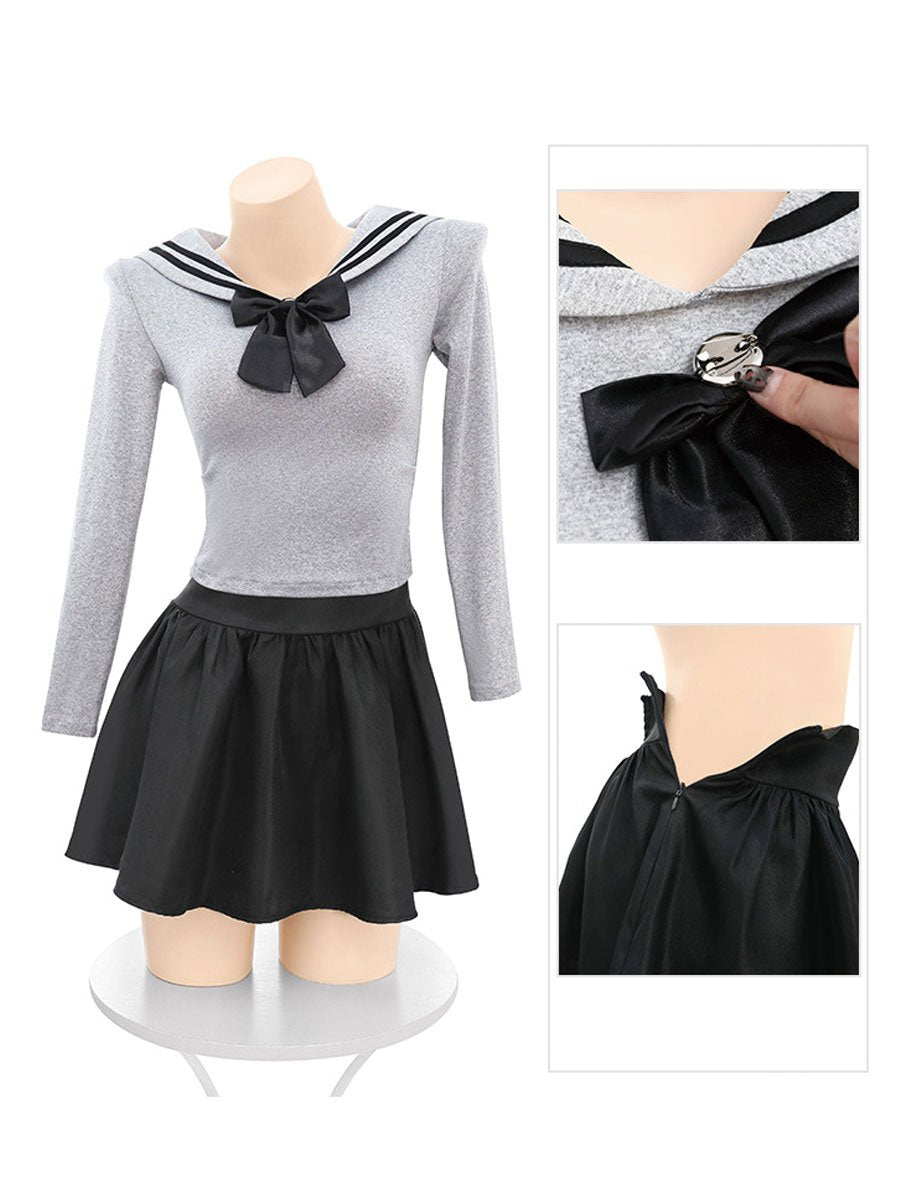 Japanese Style School Skirt Set - Two Piece Anime Student Uniform Blesssafe
