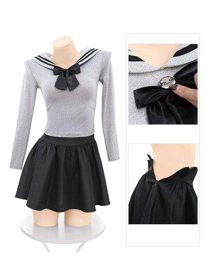 Japanese Style School Skirt Set - Two Piece Anime Student Uniform Blesssafe