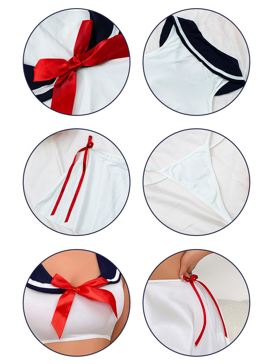 Sexy Nautical Top and Skirt - Two Piece Sailor Cosplay Set Blesssafe