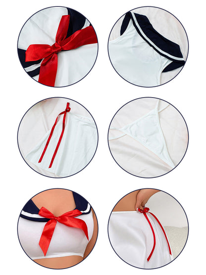 Sexy Nautical Top and Skirt - Two Piece Sailor Cosplay Set Blesssafe