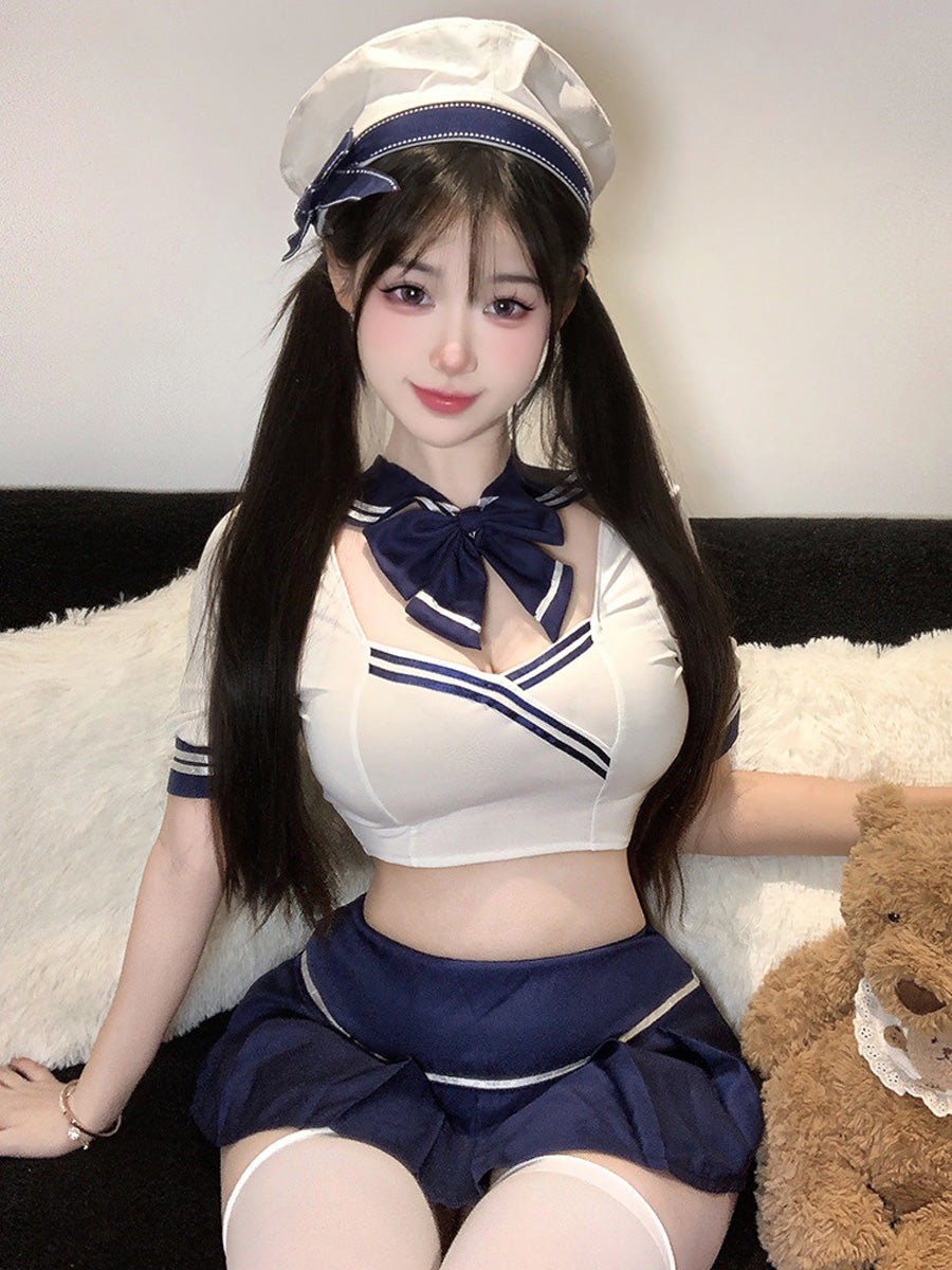 Anime Sailor Cosplay Lingerie Set - Cute Schoolgirl Teddy Outfit Blesssafe