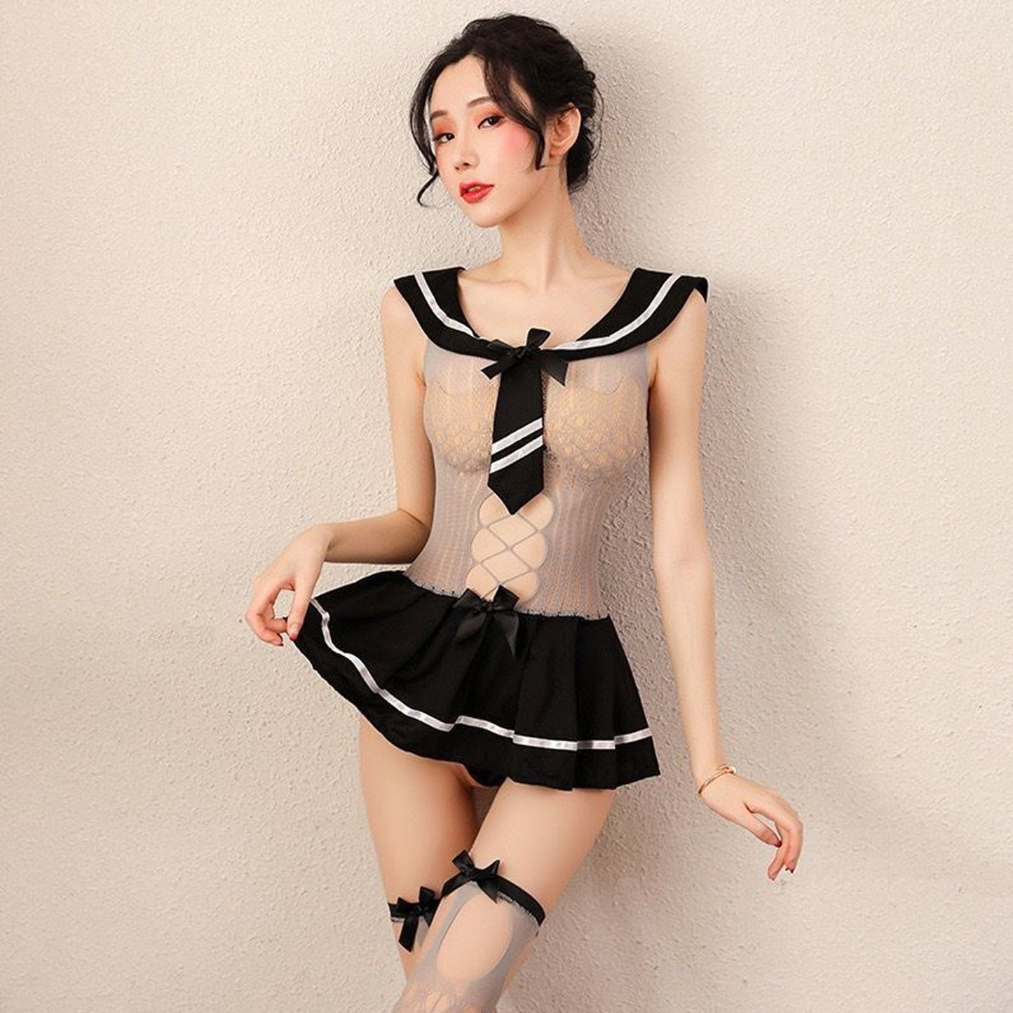 See Through Sailor Roleplay Costume - Sheer Mesh Anime Teddy Blesssafe