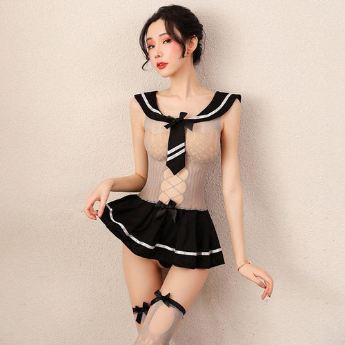 See Through Sailor Roleplay Costume - Sheer Mesh Anime Teddy Blesssafe