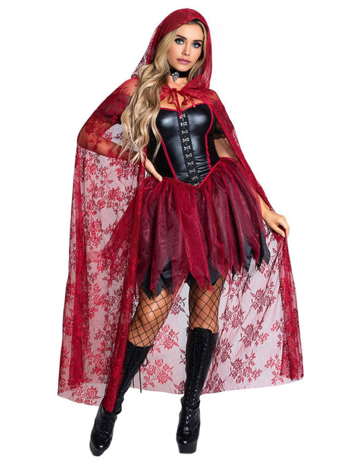 Dark Red Gothic Lingerie Vampire Cosplay