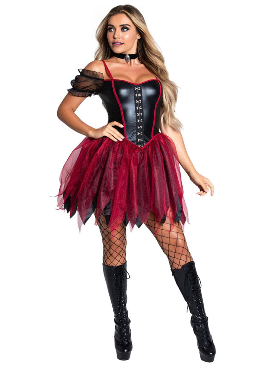 Dark Red Gothic Lingerie Vampire Cosplay