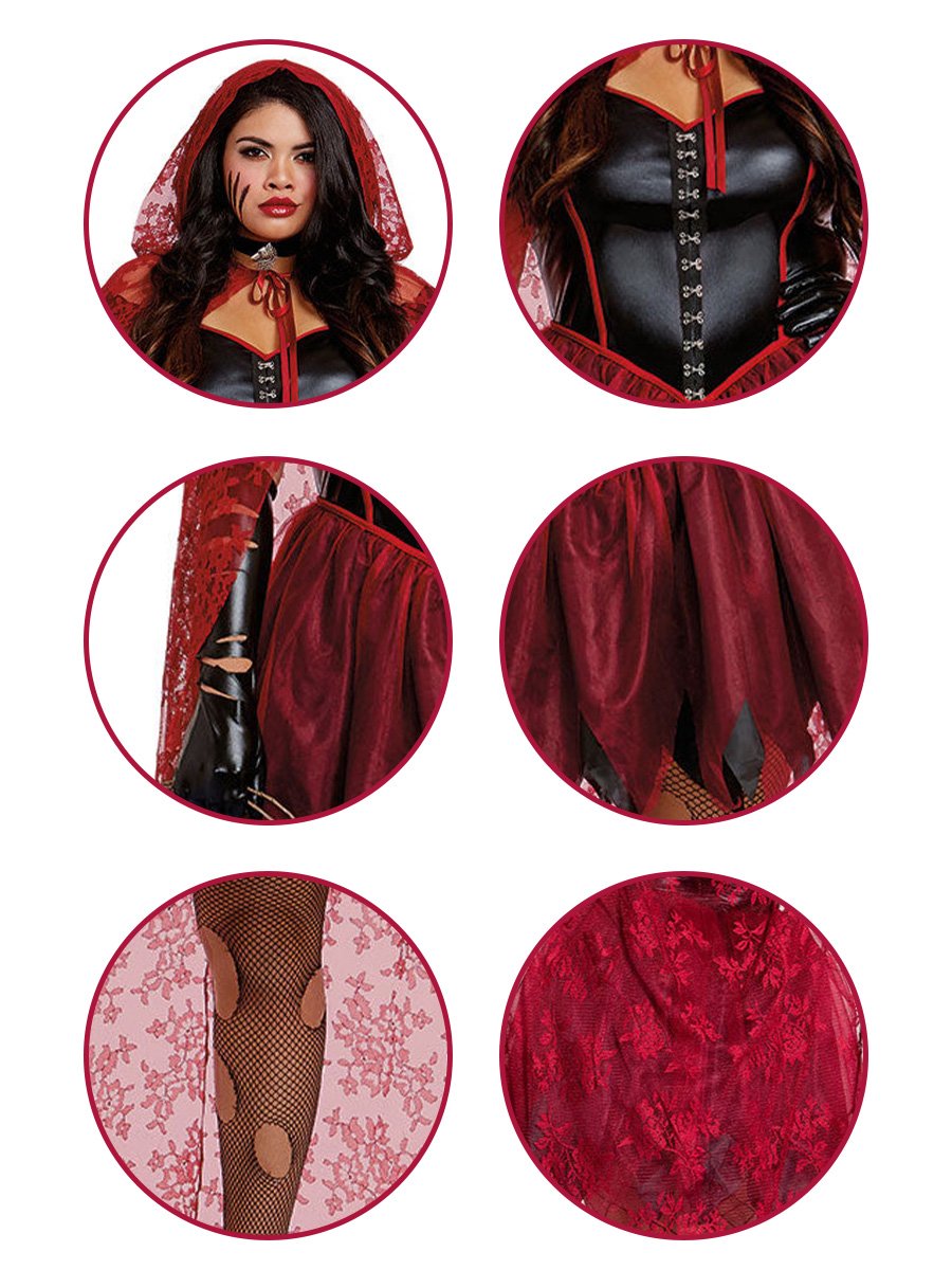 Dark Red Gothic Lingerie Vampire Cosplay