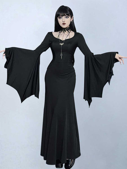 Black Witch Gothic Lingerie Maxi Dress