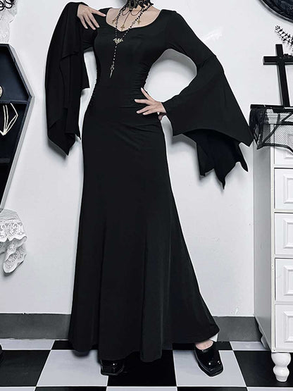Black Witch Gothic Lingerie Maxi Dress