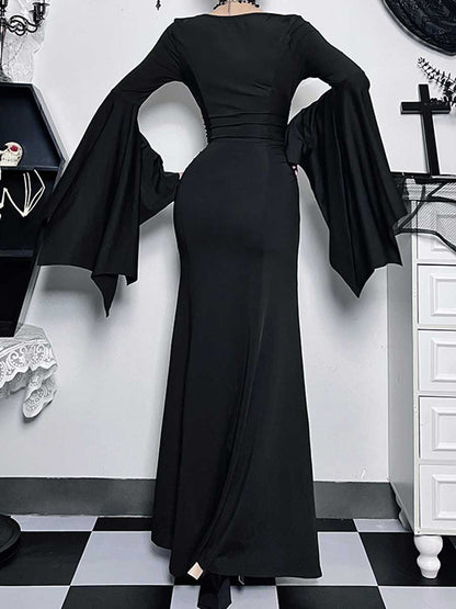 Black Witch Gothic Lingerie Maxi Dress