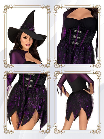 Velvet Gothic Lingerie Witchy Jagged Dress