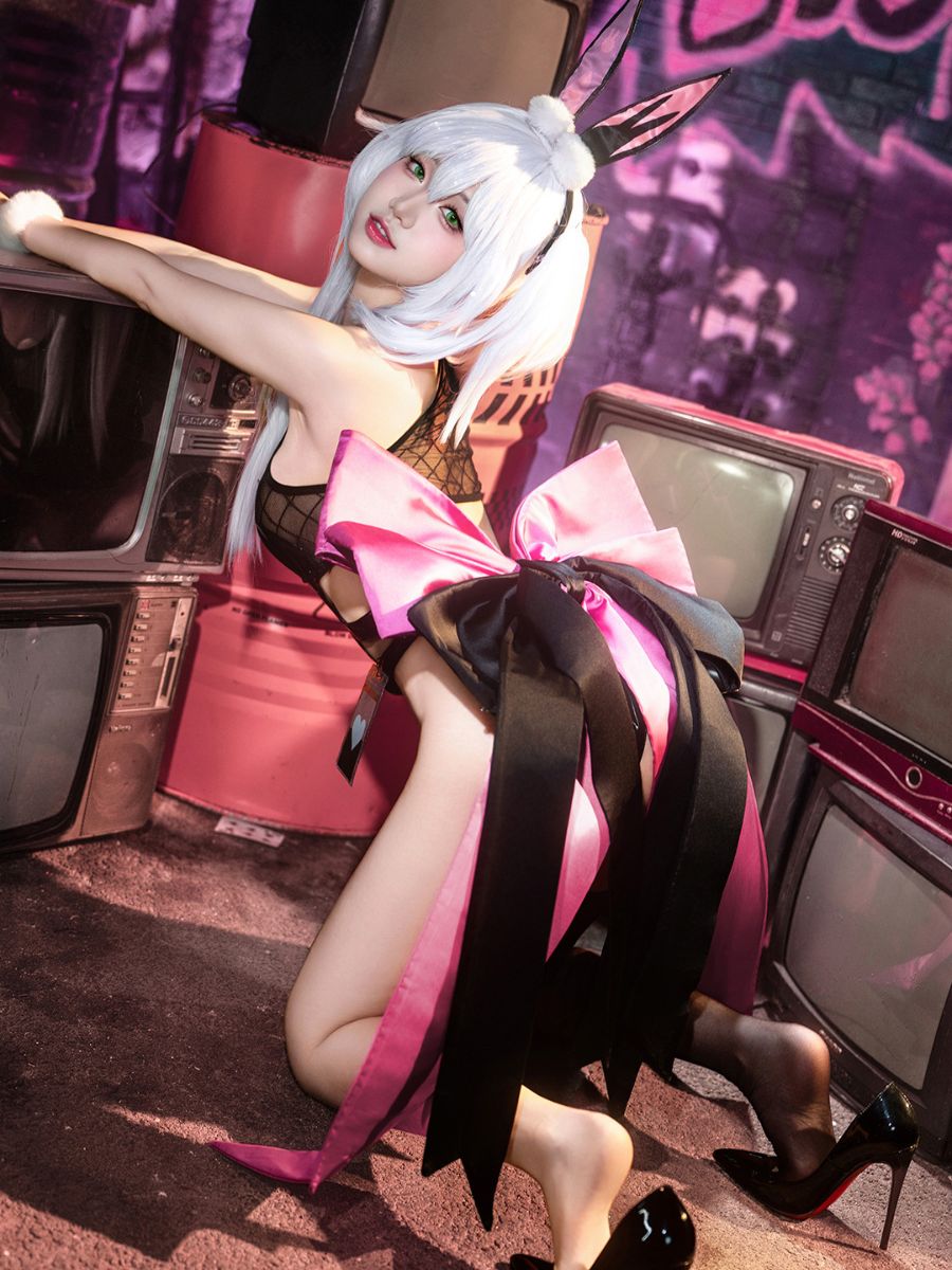 Pink & Black Bunny Cosplay Bodysuit Cute Kawaii Anime Rabbit Costume blesssafe