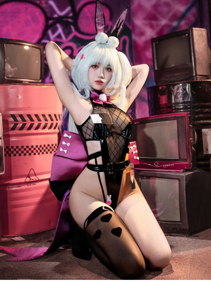 Pink & Black Bunny Cosplay Bodysuit Cute Kawaii Anime Rabbit Costume blesssafe