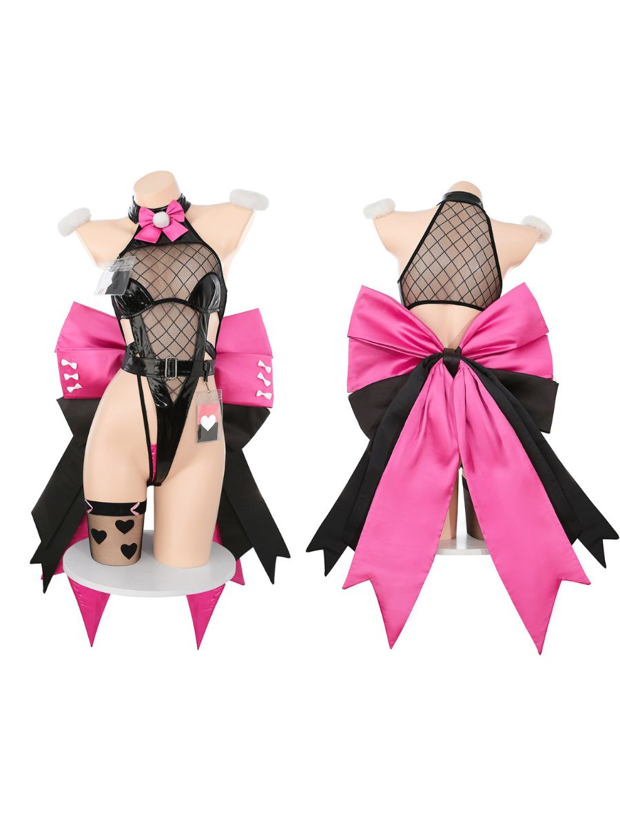 Pink & Black Bunny Cosplay Bodysuit Cute Kawaii Anime Rabbit Costume blesssafe