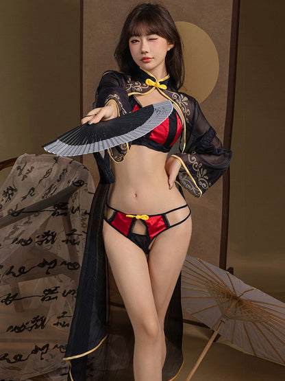 3-Piece Chinese Style Cosplay Lingerie - Traditional Skirt Outfit Blesssafe