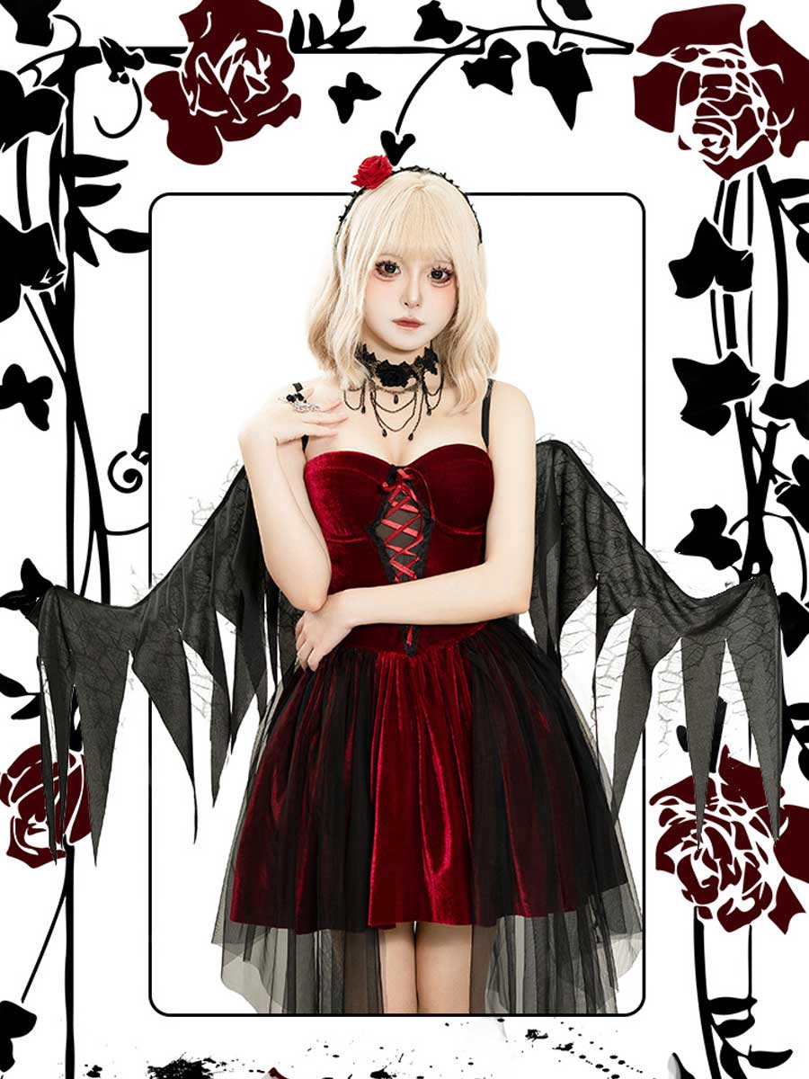 Dark Angel Devil Cosplay Outfit with Wings