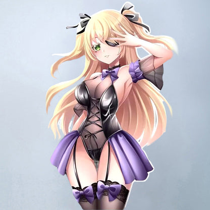 Lace-Up Latex Lingerie Succubus Cosplay Set
