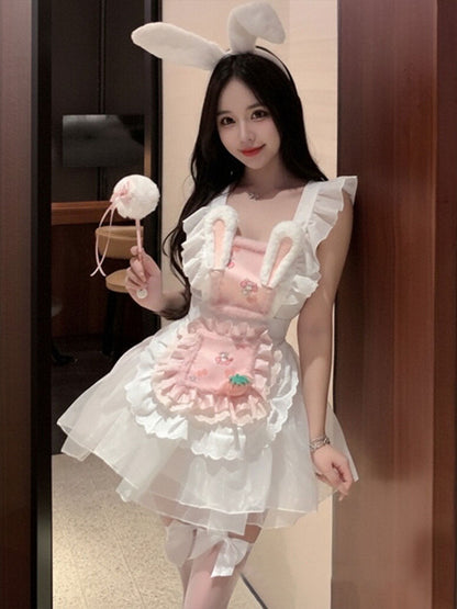 Sweet Bunny Maid Cosplay Costume - Kawaii Lace Servant Outfit blesssafe