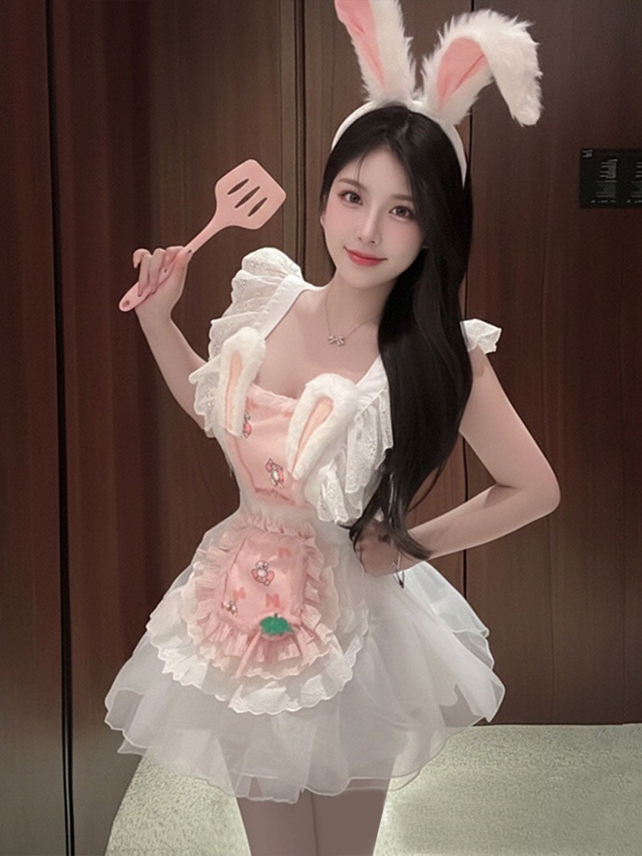 Sweet Bunny Maid Cosplay Costume - Kawaii Lace Servant Outfit blesssafe