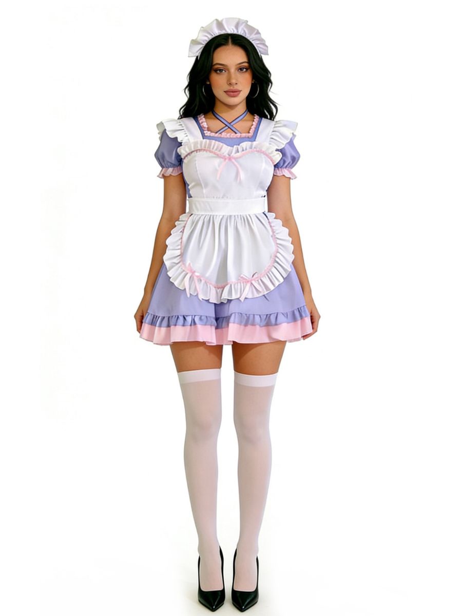 Sweet Lolita Maid Ruffled Costume Set Blesssafe