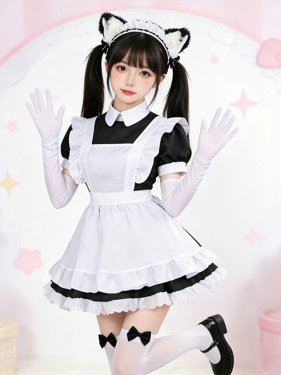 Sweet Lolita Style Maid Cosplay Outfit Set Blesssafe