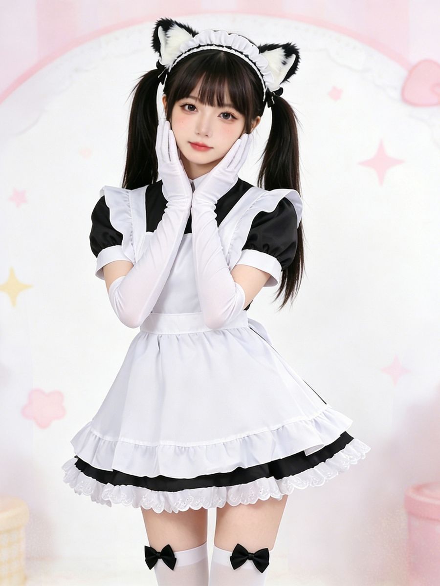 Sweet Lolita Style Maid Cosplay Outfit Set Blesssafe