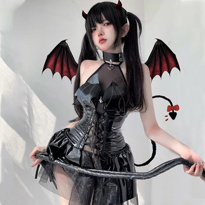 Latex Lingerie Anime Succubus Cosplay Outfit