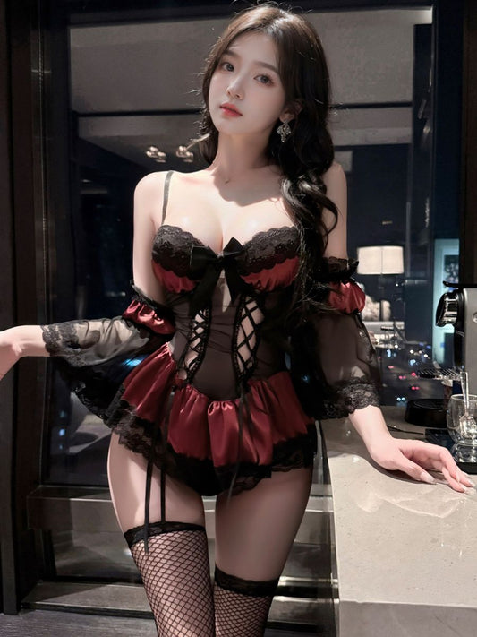 Vintage Burlesque Gothic Lingerie Dress