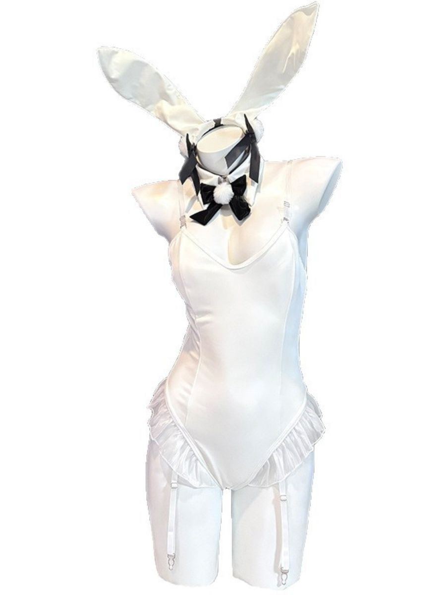 White Bunny Girl Cosplay Bodysuit - Cute Anime Rabbit Outfit blesssafe