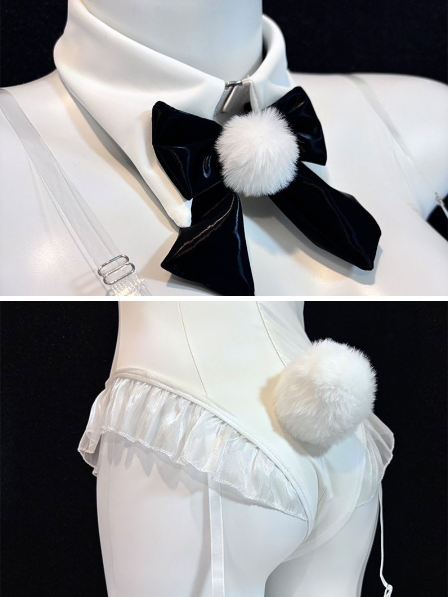 White Bunny Girl Cosplay Bodysuit - Cute Anime Rabbit Outfit blesssafe