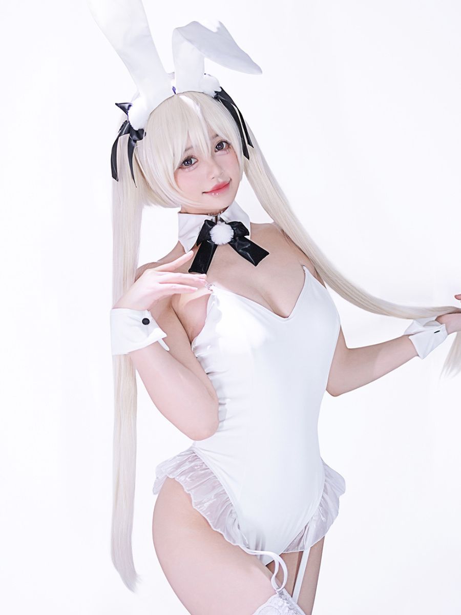 White Bunny Girl Cosplay Bodysuit - Cute Anime Rabbit Outfit blesssafe